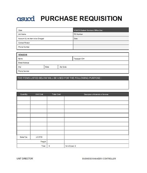 Requisition Template