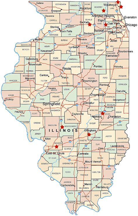 Printable Map Of Illinois