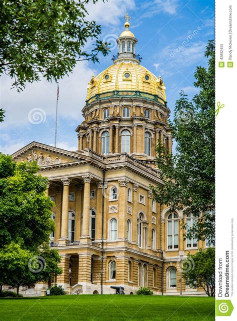 Des Moines Iowa State Capitol Stock Image Image Of Iowa Beauty 42892455