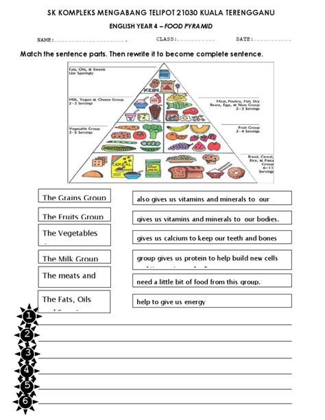 Food Pyramid Worksheet Free Printable