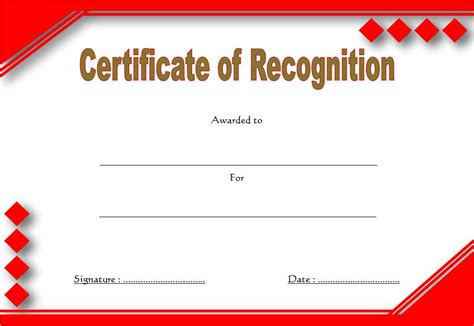 A certificate of recognition template is a critical sort of document help the authority to boost the morale of individual via awarding him/her efforts, existence and work. Certificate of Recognition Template Word FREE (10+ Concepts)