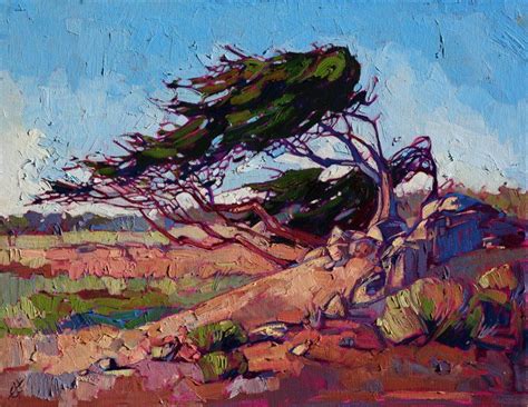 Monterey Cypress Tree Painting By California Impressionist Erin Hnason