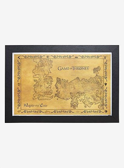 Game Of Thrones Framed Map Of Westeros And Essosgame Of Thrones Framed