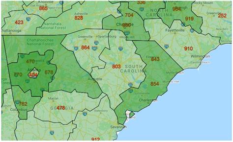 South Carolina Area Codes All City Codes