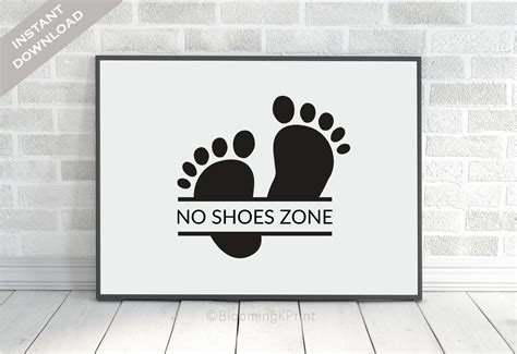 No Shoes Sign Printable Poster Remove Shoes Print Take Off Etsy