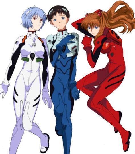 Trio Rei Shinji Y Asuka Neon Genesis Evangelion Evangelion Rei