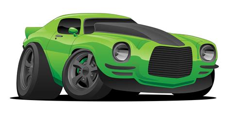 Classic American Muscle Car Cartoon Vector Illustration 373224 Vector