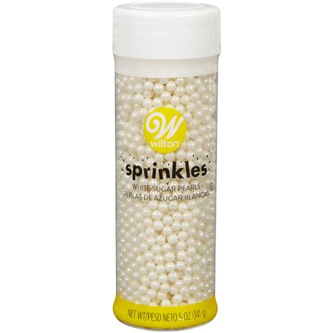 Wilton White Sugar Pearl Sprinkles 48 Oz