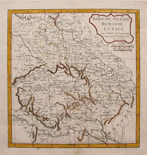 Old Map Of Bohemia Germany By Vaugondy Bohemia Map Moravia