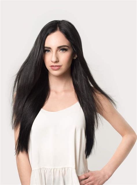 Clip In Hair Extensions Jet Black Color 1 160 Grams Long Wigs