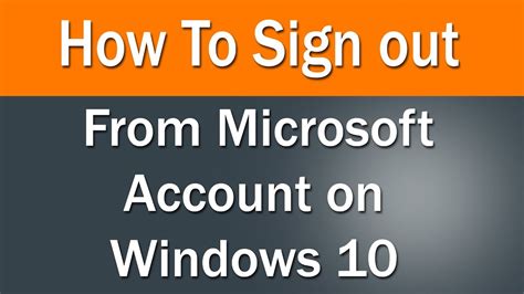 Jul 21, 2020 · to log out of your outlook account on the mac app, you will need to remove your account through the preferences menu. How to Sign out from Microsoft Account on Windows 10 - YouTube
