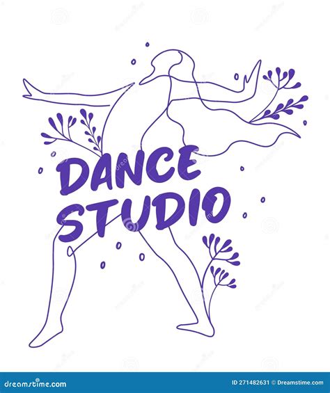 Dance Studio Learning Dancing And Practicing Stock Vector