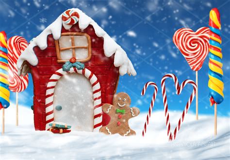 christmas gingerbread backdrop house digital backdrop etsy