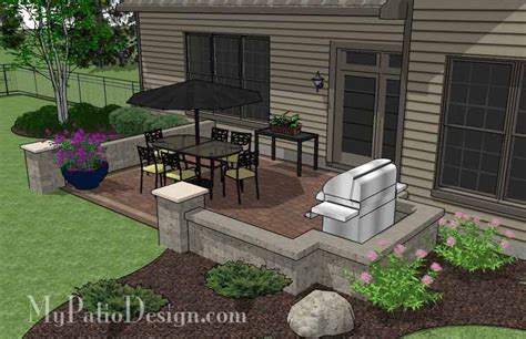 Diy Rectangular Patio Design With Seating Wall 320 Sq Ft Download