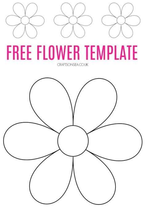 Free Flower Template Printable Pdf Crafts On Sea 6 Free Printable
