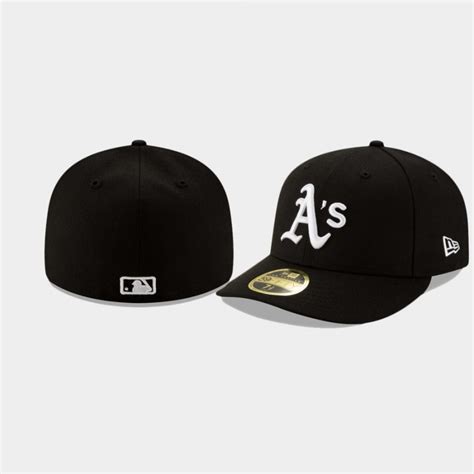 Mens Oakland Athletics Black Team Logo Low Profile 59fifty Fitted Hat