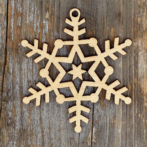 10x Wooden Plain Snowflake D Craft Shape 3mm Ply Christmas Etsy