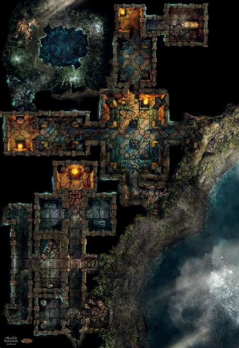 Marble Sanctum Level 2 Fantasy Map Tabletop Rpg Maps Dnd World Map