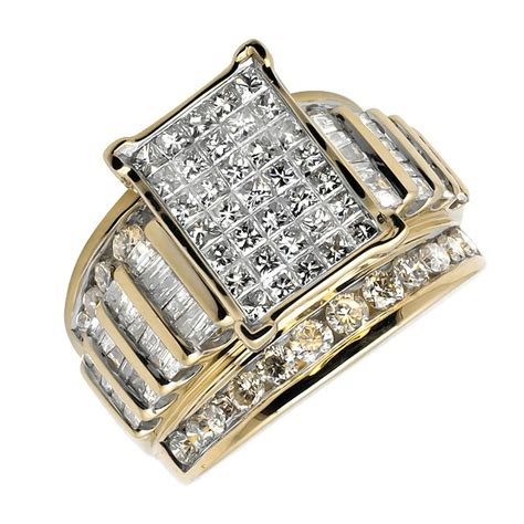 Jewelry Unlimited Ladies 10k Yellow Gold Baguette Princess Cut Real