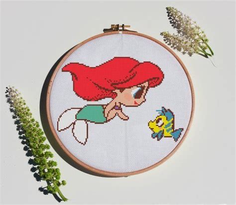 Pin By Sandrine Savary On Broderie Disney Cross Stitch Mermaid Cross