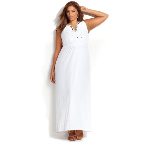 Lyst Inc International Concepts Plus Size Embroidered Maxi Dress In White