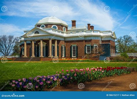 Thomas Jefferson`s Neoclassical Monticello Editorial Photography Image Of Column Grass 98615217