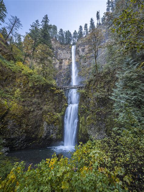 Multnomah Falls Columbia River Gorge Oregon Autumn Colors Fall Foliage