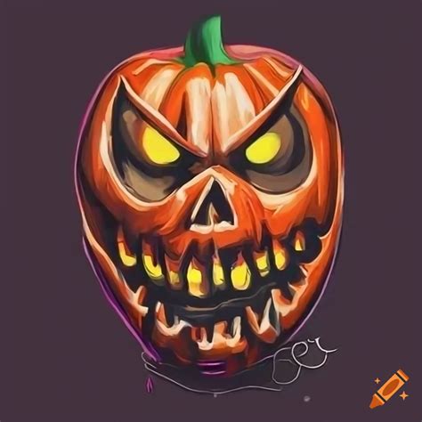 Vector Sticker Of An Evil Jack O Lantern