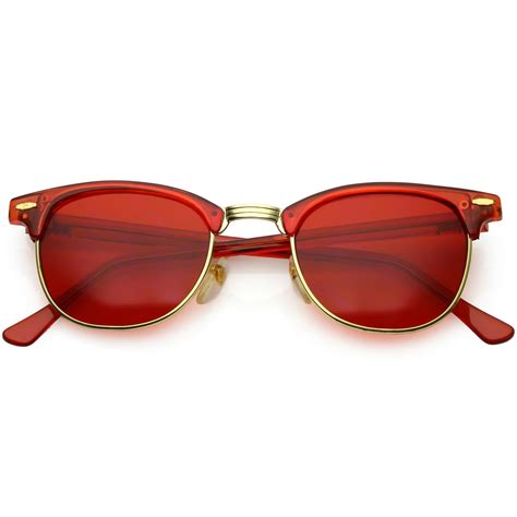 sunglass la true vintage horn rimmed semi rimless sunglasses color tinted square lens 49mm