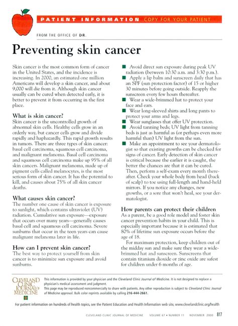 Preventing Skin Cancer Cleveland Clinic Journal Of Medicine