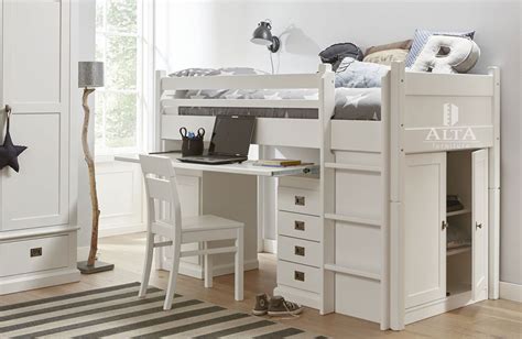 Etagenbett mit schreibtisch gunstig kaufen ebay. Alta Furniture Halbhohes Bett mit integriertem Schrank und ...