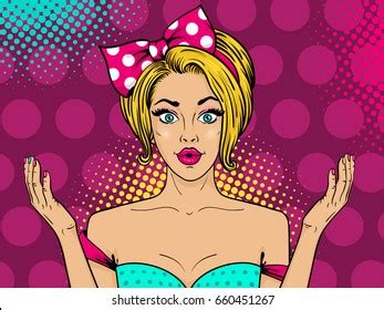Wow Female Face Sexy Surprised Woman Stock Vector Royalty Free