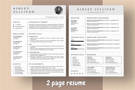 Skills Based Resume Template With Photo Word And Pages By