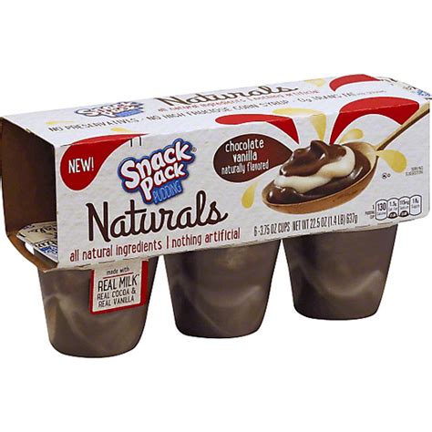 Snack Pack Naturals Pudding Chocolate Vanilla Snack Bars Fruit