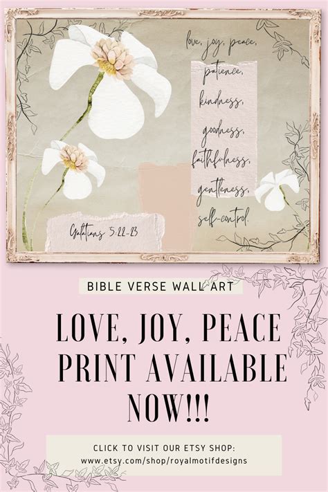 Love Joy Peace Wall Art Digital Download Bible Verse Wall Etsy