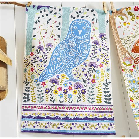 Woodland Owl Cotton Tea Towel By Ulster Weavers