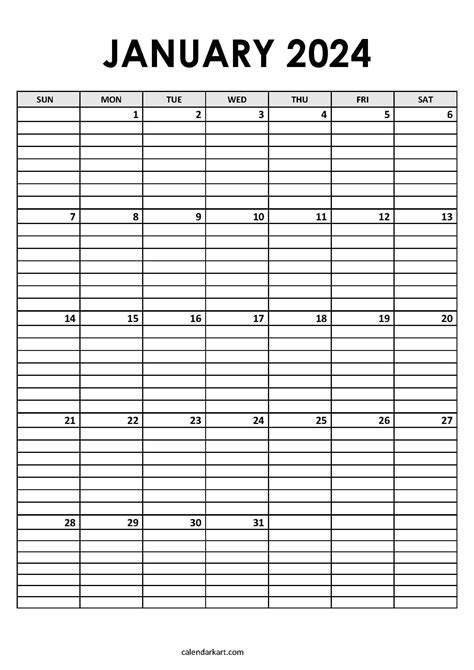 2024 January Calendar With Grid Lines Pdf 2021 2024 Calendar With