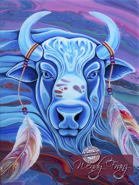White Spirit Buffalo Buffalo Art Buffalo Painting Art