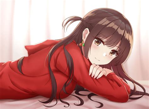 blush braids brown eyes brown hair hood kanojo okarishimasu long hair mizuhara chizuru rko