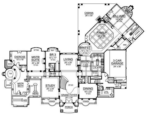 Sprawling Estate Home Plan Plan 4525 Luxury House Plans Mansion