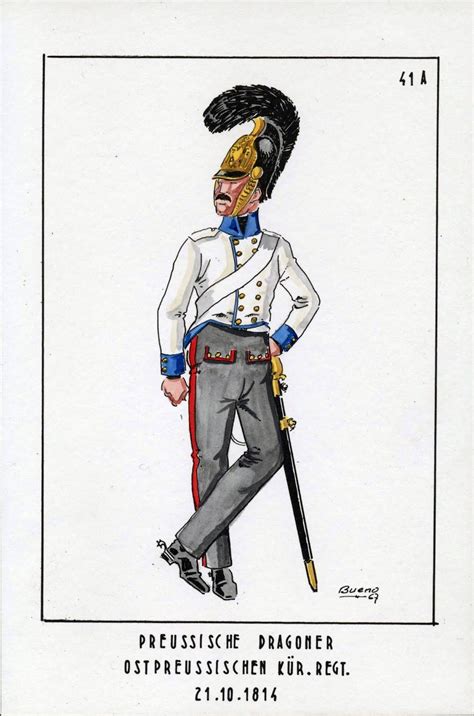 Preussische Dragoner Ostpreussischen Kürassier Regiment 1814 German