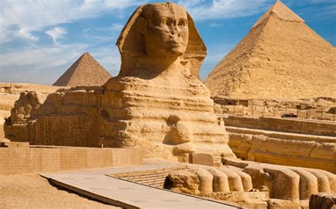 There is a sentence carved under the statue, which says: The Riddle of the Sphinx | Ancient Origins