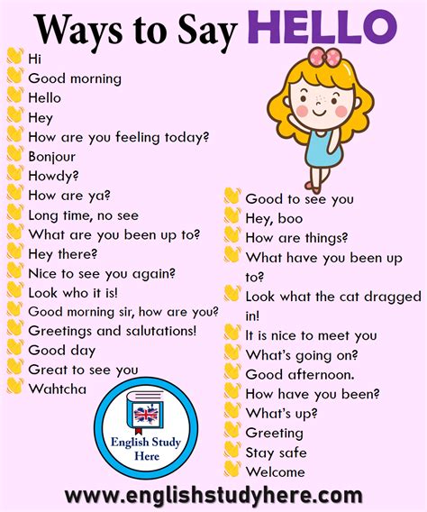 Ways To Say Hello In English English Study Here English Learning Spoken Learn English