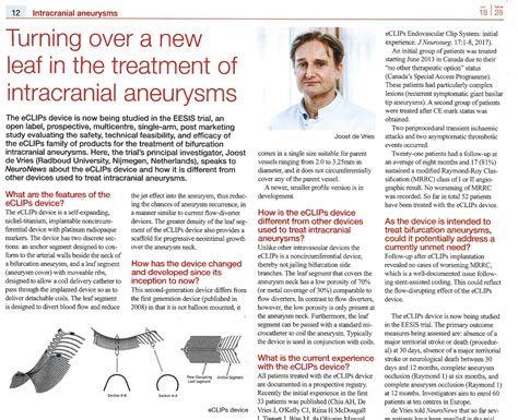 Articles - Medical Devices for Cerebral Aneurysm