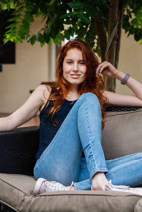 Redhead Woman In Jeans By Stocksy Contributor Gillian Vann Stocksy