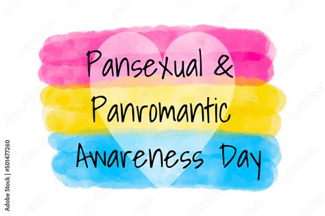 Pansexual Panromantic Awareness Day Horizontal Vector Banner Design With Watercolor Textured