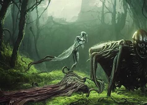 Dark Fantasy Lovecraft Horror Alien Squid Human Hy Openart