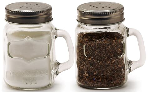 Buy Circleware Glass Mini Mason Jar Mug Salt And Pepper Shakers With Handles And Metal Lids