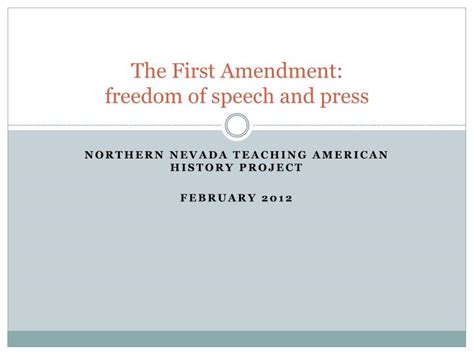 Ppt The First Amendment Freedom Of Speech And Press Powerpoint