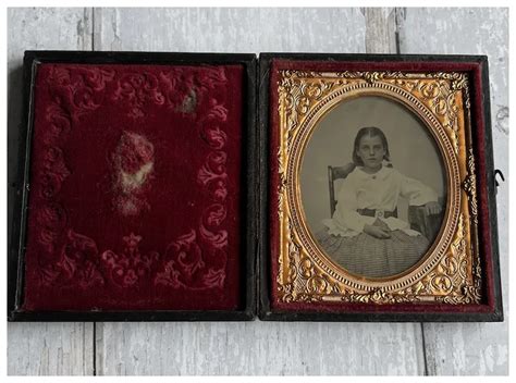 19th Century Pair Victorian Mother And Daughter Cased Hand Tinted
